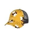 thumbnail image 7 of Disketp Cute Bee Butterfly Yelllow Print Trucker Hat Men Women - Mesh Baseball SnapBack Cap, 7 of 7