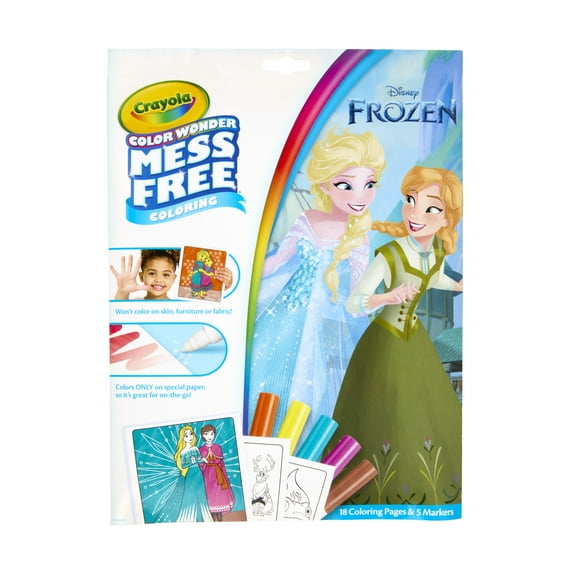 Crayola Color Wonder Mess Free Frozen 2 Coloring Set, 18 Pgs, Preschool Supplies, Arts and Crafts, Travel Activity, Gift for Toddlers, Ages 3 