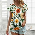 thumbnail image 3 of Floral Pattern in Bright Colors Women's Blouse Short Sleeve Women's Top T-Shirt Spring Summer Clothes, 3 of 7