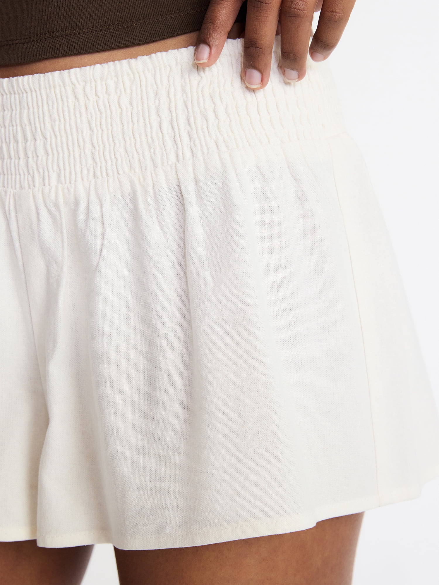 No Boundaries Smocked Waist Shorts, 2’’ Inseam, Women's XXS-XXL