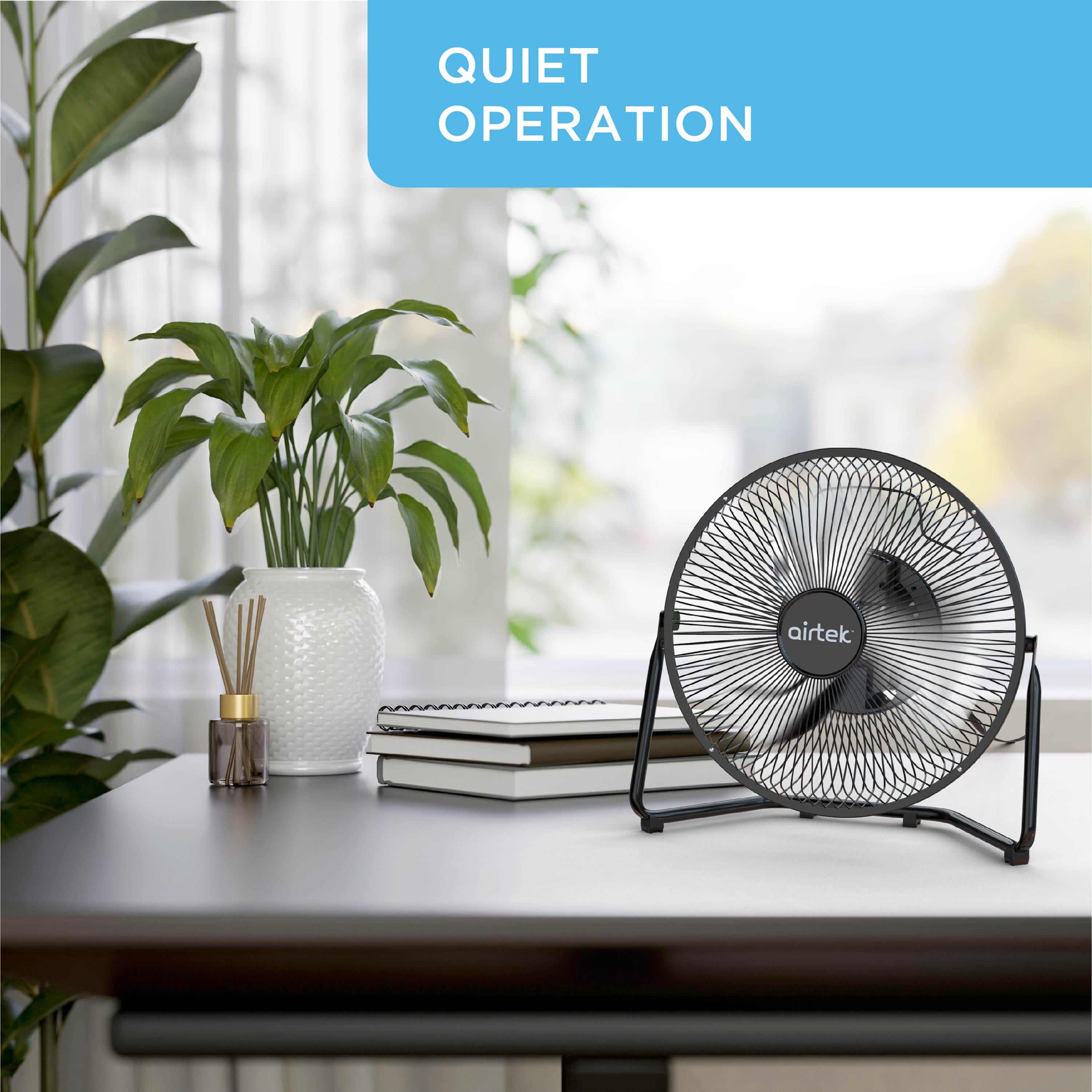 Airtek  High Velocity Desk Fan, 3-Speed Electric Fan with Metal Blades and Safety Grilles