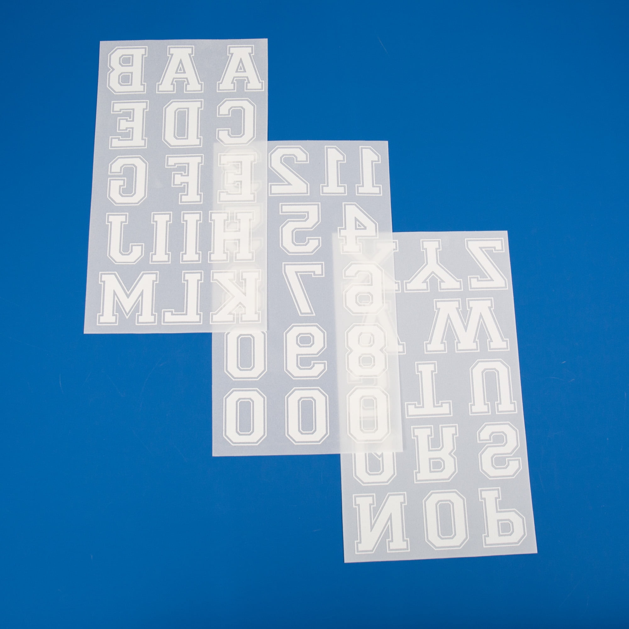 Hello Hobby 1.75" White Collegiate Flocked Iron-On Letters, 3 Sheets, 46 Pieces