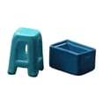 thumbnail image 4 of HILABEE 1/64 Scale Painted Stool 1/64 Scale Chair Model for Desktop Decoration DIY Scene Blue, 4 of 9