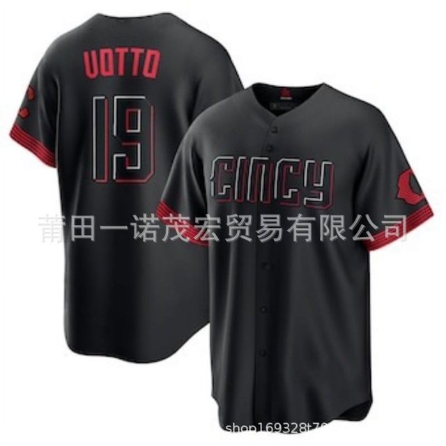Baseball Uniform Reds Jersey Fan Elite Version Reds 44# 11# 19# 30# Delacruz Copy Player Name Jersey -GTV