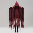 thumbnail image 4 of SUNSIOM Halloween Witch Cloak with Hood Exaggerated Ripped Grim Reaper Cape Cosplay Props, 4 of 7