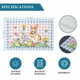 thumbnail image 6 of Happy Easter Bunny Placemats Set of 12, Spring Floral Pink Blue Plaid Placemats for Dining Table, Place Mats for Kitchen Tabletop, Waterproof Wipeable Dining Table Mats Set, 6 of 9