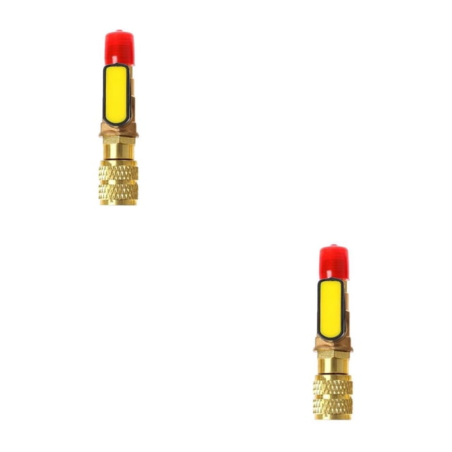 Speravity Refrigerador universal Conector de manguera adaptador de 1/4 a 5/16 pulgadas Válvulas de bola de Accesorio a prueba de fugas Amarillo 2piezas Speravity CBP296860