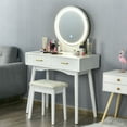 thumbnail image 4 of Gymax Vanity Dressing Table Set Touch Screen 3 Lighting Modes Mirror Padded Stool, 4 of 10