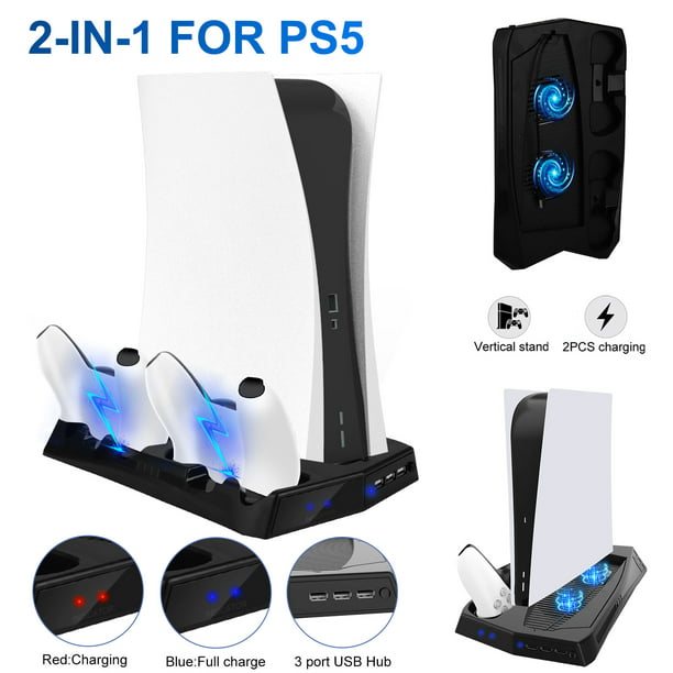USB Vertical Cooling Stand Fit for PS5 UHD/DE and Controller, TSV  Multifunctional Cooling Fan Stand Fast Charging Station Fit for Sony  Playstation 5 w/3 USB Hub, Dual Controller Charging Dock for PS5 -
