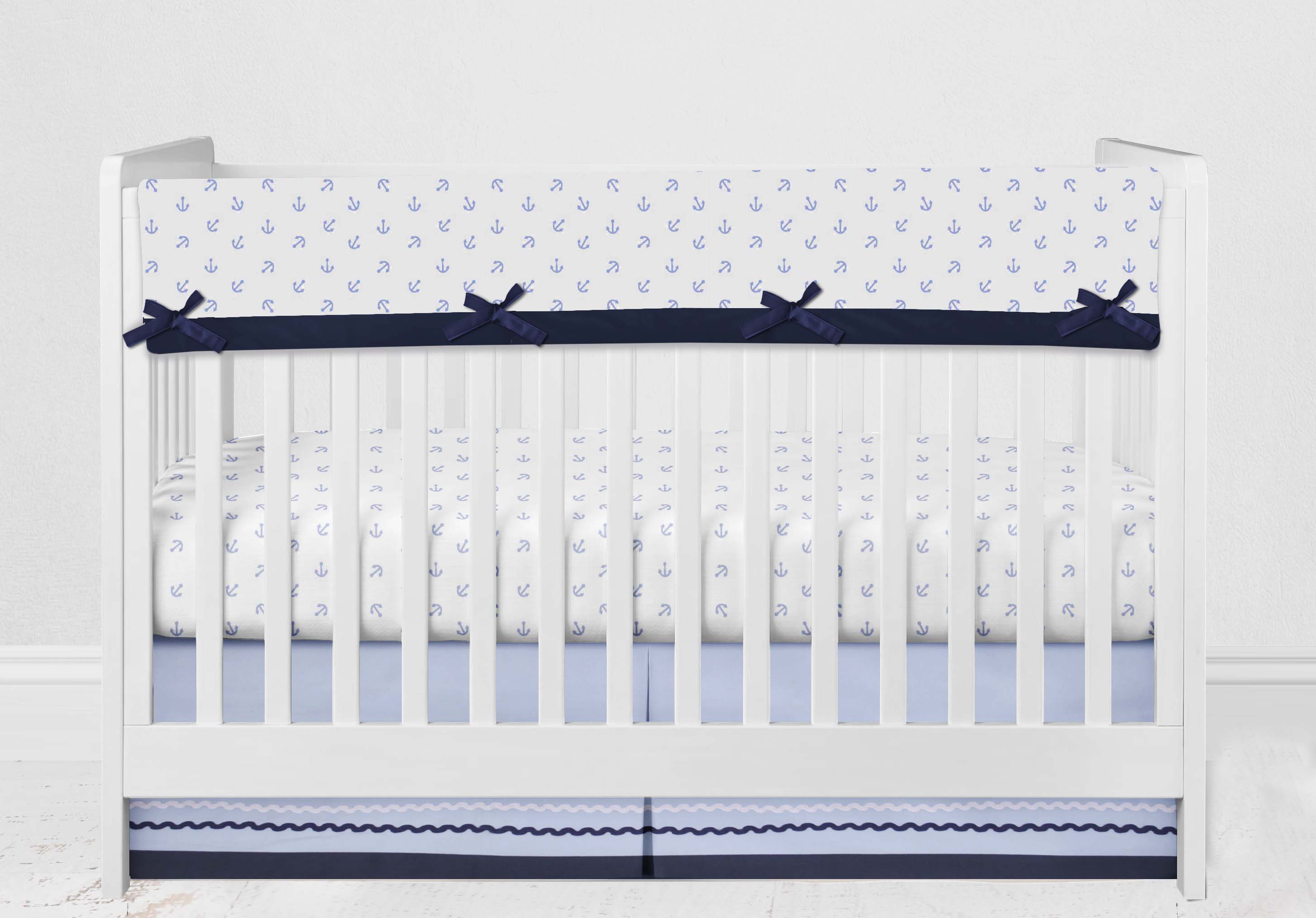Bacati Little Sailor Long Crib Rail Guard Cover For US Standard Crib