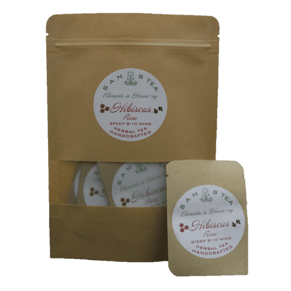 SanosTea Hibiscus Rose Premium Organic Herbal Tea - 12 count