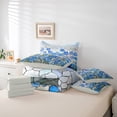 thumbnail image 5 of Homewish Blue Hippie Flower Bedding Comforter Set 7-Piece for Kids, Tribal Rustic Plant King Bedding Sets, Oil Printing Reversible Bed Sheets, Ultra Soft Bedroom Decor, 5 of 7