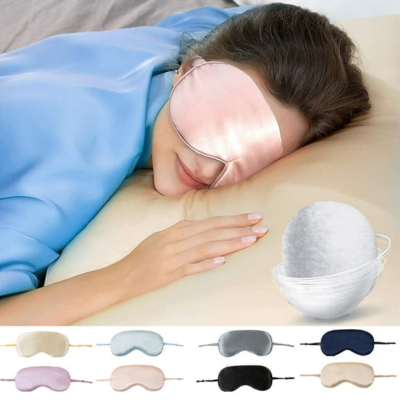 Dengjunhu 1PC Silk Sleep Mask, Super-Smooth & Soft Eye Mask with Adjustable Strap, Blindfold, Perfect Blocks Light, Pressure Free for A Full Night's Sleep