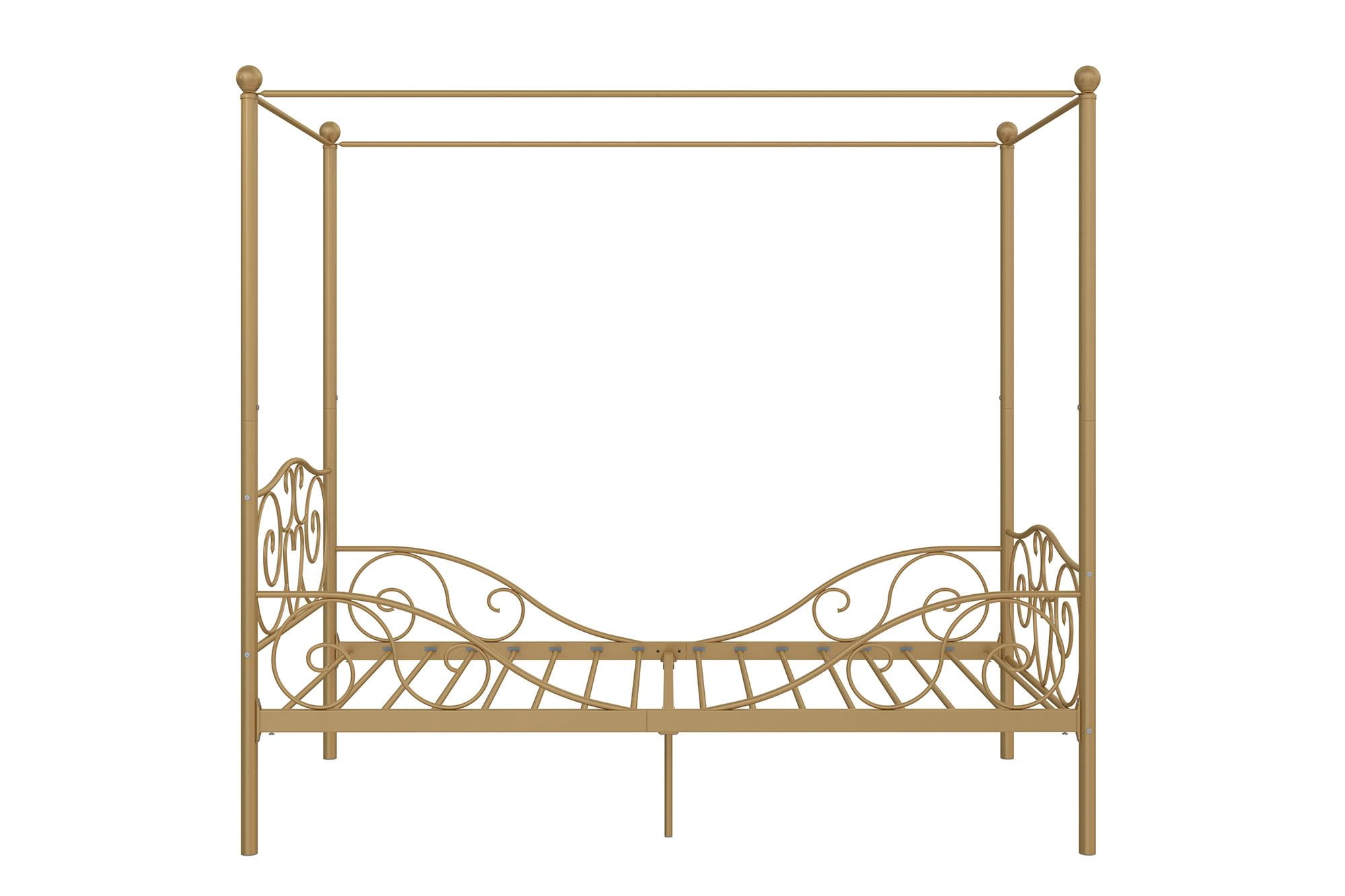 DHP Canopy Metal Bed, Twin, Gold