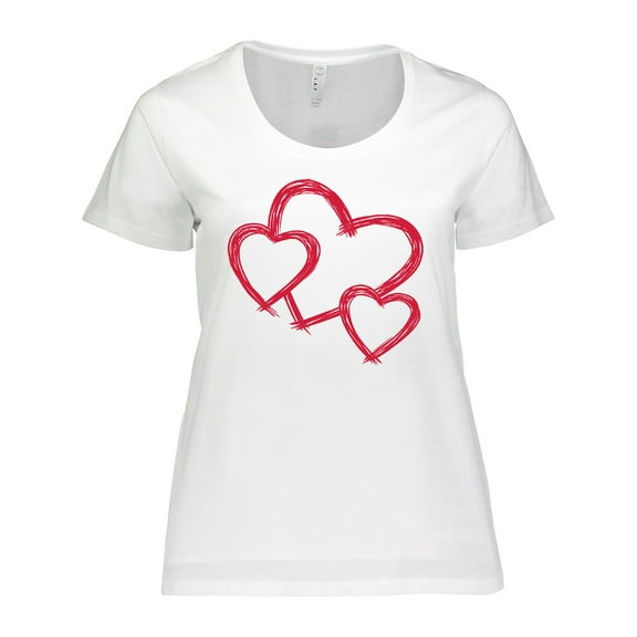 Inktastic Three Red Hearts Women's Plus Size T-Shirt