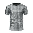 thumbnail image 5 of INSPIRE CHIC Metallic Animal Printed T-Shirt for Men's Short Sleeves Disco Party Tee Shirts 2XL Silver, 5 of 6