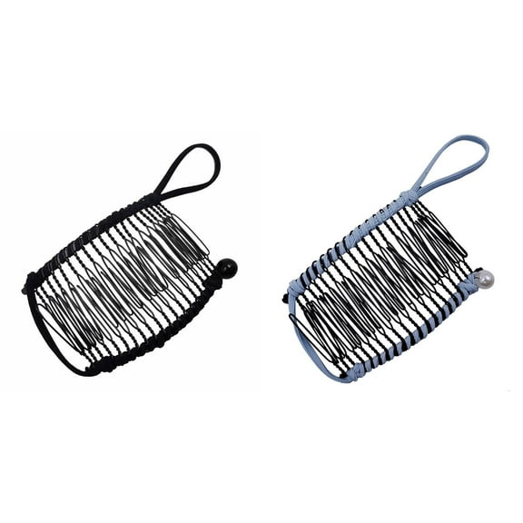 2pcs Banana Hair Clips Vintage Clincher Comb Tool Stretchy Banana Hair Clips Or Thick, Thin, And Curly Hair Ponytail Hair Holder for Women