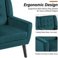 thumbnail image 4 of UIXE Accent Chairs Velvet Upholstered Armchair for Living Room Tufted Armrest Reading Seat, Blue, 4 of 7
