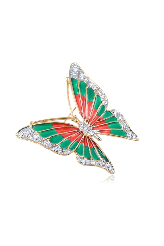 Swarovski Crystal Elements Fire n Earth Fluttering Butterfly Fashion Pin Brooch