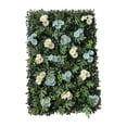 thumbnail image 1 of Panel de pared de césped artificial con flores Panel de pared de flores Planta artificial para Azul blanco, 1 of 9