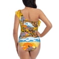 thumbnail image 5 of Gaeub Animals on Noah's Ark1 Women's One Shoulder Ruffle Tummy Control Swimwear for Swimming Surfing Beach Party - X-Large, 5 of 8