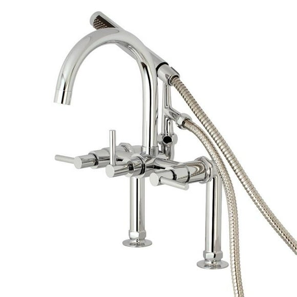 Aqua Vintage AE8101DL 7 in. Concord Deck Mount Clawfoot Tub Faucet with Hand Shower, Polished Chrome
