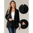 thumbnail image 2 of DARING DIVA Women's Faux Suede Blazer Double Breasted Suit Jacket XL Black, 2 of 6