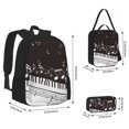 thumbnail image 2 of Disketp Touches de Piano avec Notes de Musique Sac à Dos Grande Capacité Trousse Combinaison Ensemble 3 Pcs pour Étudiant, 2 of 7