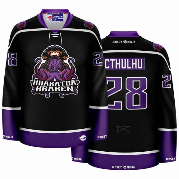 Krakatoa Kraken Black Mythical Hockey Jersey