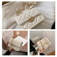 thumbnail image 3 of Women Genuine Leather Shoulder Bag Ladies Fashion Clutch Purses Quilted Crossbody,White, 3 of 7