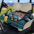 thumbnail image 3 of Xixirimido Golf Cart Seat Cover with 4 Pockets Portable & Foldable Golf Cart Seat Blanket Towel Fits for EZGO, Yamaha, Club Car Golf Cart Accessories, Aztec Tribe Sea Turtle Hibiscus, 3 of 8