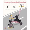 thumbnail image 3 of Triciclo KRIDDO 2 en 1 para niños pequeños con dirección rosa, 3 of 6