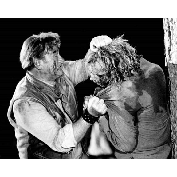 The Cowboys classic John Wayne "beats the hell out of" Bruce Dern 8x10 photo