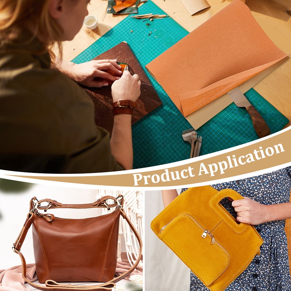 1 Roll Self-adhesive PVC Leather Fabric Bags Leather Accessories Dark Orange 1500x405x0.8mm diy