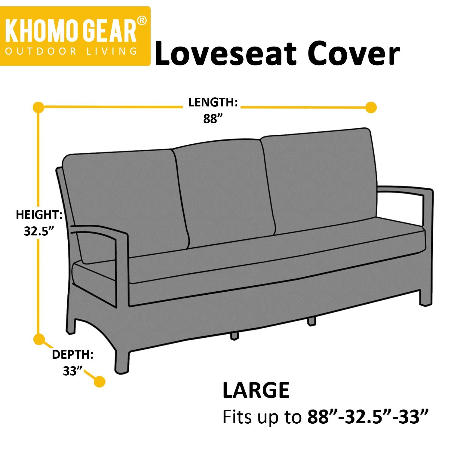 Outdoor Sofa Cover 88" x 32" x 33" Weatherproof Loveseat Outdoor Couch Patio Furniture Protector Large - Black - image 3 of 5