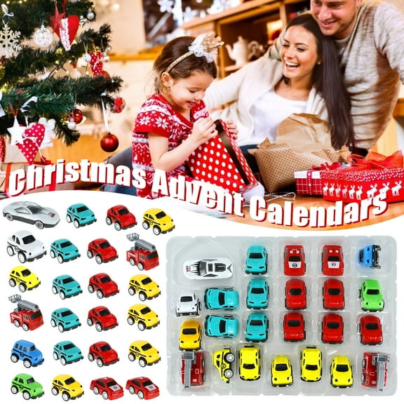 Relax love 2021 Christmas Advent Calendar,New Year Creative Christmas Countdown with Squeezing Toys or Small Cars,Style two