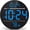 Blue, variant on Digital Wall Clock with Large LED Display, Date, Temperature, Auto-Brightness | Small [PLUG-IN] Clock | Modern Electric Wall Clock for Bedroom, Classroom, Living Room, Home, Office, Farmhouse - Blue