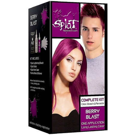 Splat 30 Wash Hair Dye Kit Semi-Permanent Berry (Best Permanent Purple Hair Dye)