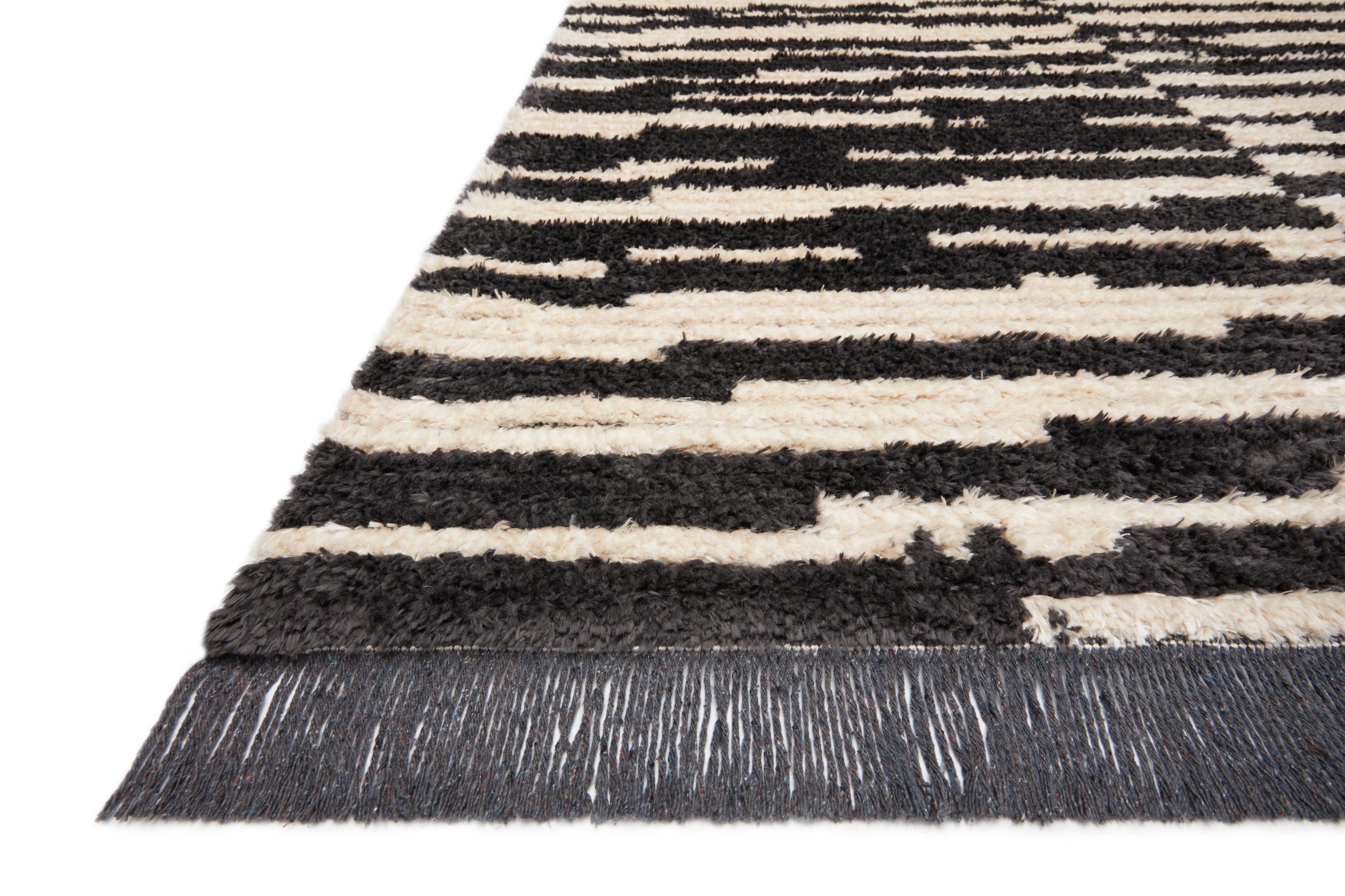 Chris Loves Julia x Loloi Alice Cream/Charcoal 7'-9" x 10' Area Rug