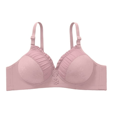 

BSDHBS Womens Lingerie Women s No Steel Ring Breathable Mesh Bra Large Size Big Comfort Underwear Women s Thin Push up Bra Pink Size L
