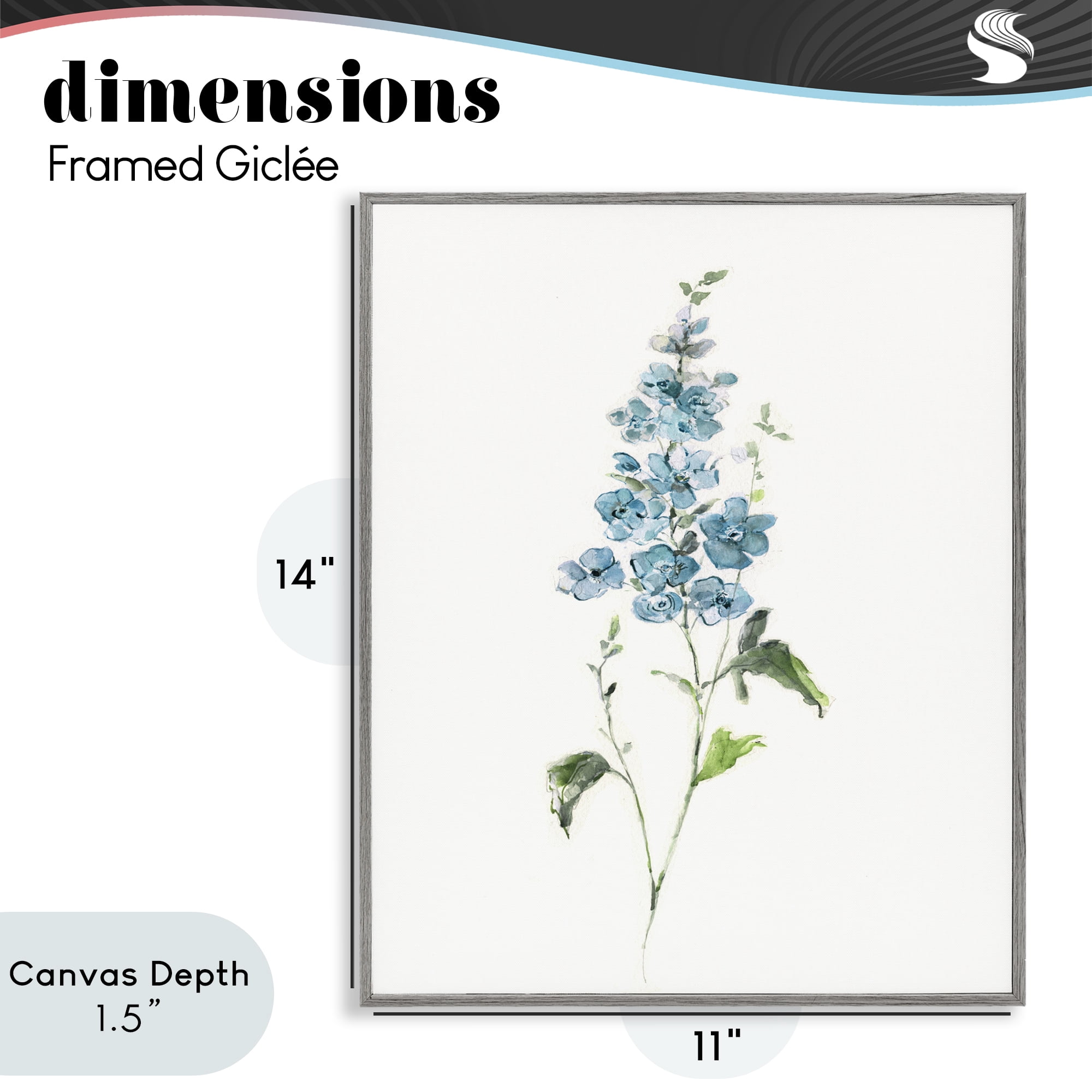 Stupell Industries Natural Spring Herbs Gray Framed Giclee Art, design by Sally Swatland