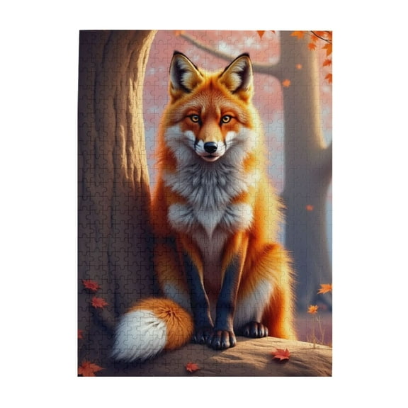 Autumn Fox 500Piece Adult Jigsaw Puzzle Challenging And Relaxing Brain Teaser Vibrant Artwork For Home Decor Great Gift For Puzzle Enthusiasts