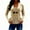 Khaki, variant on Womens Tops Long Sleeve T Shirts Sparkling Sequin Panel Solid Color Two Piece Layered Casual Top Casual Blouses