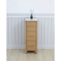 Vanity Art 12" Freestanding Bathroom Storage Cabinet with Ceramic Top