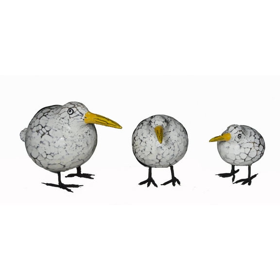 HAND CARVED PAINTED WOOD SET OF 3 CARVING SHOREBIRD SANDPIPER BIRD DECOY VINTAGE STYLE