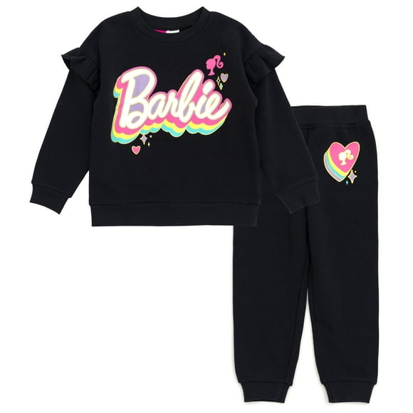 Conjunto de sudadera y pantalones de forro polar para niñas pequeñas de Barbie