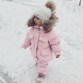 thumbnail image 7 of Dyfzdhu Kids Girls Boys Winter Thick Warm Hooded Down Coat Paraks Playsuit Pants Jumpsuit Snowsuit Set, 7 of 7