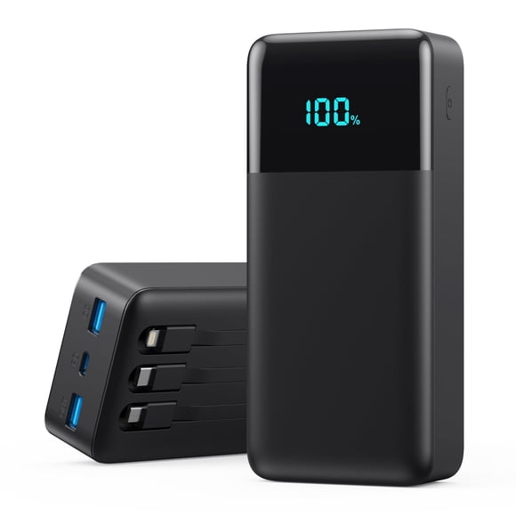 Power Bank LanLuk de 50800 mAh con 3 cables integrados y 25 W PD