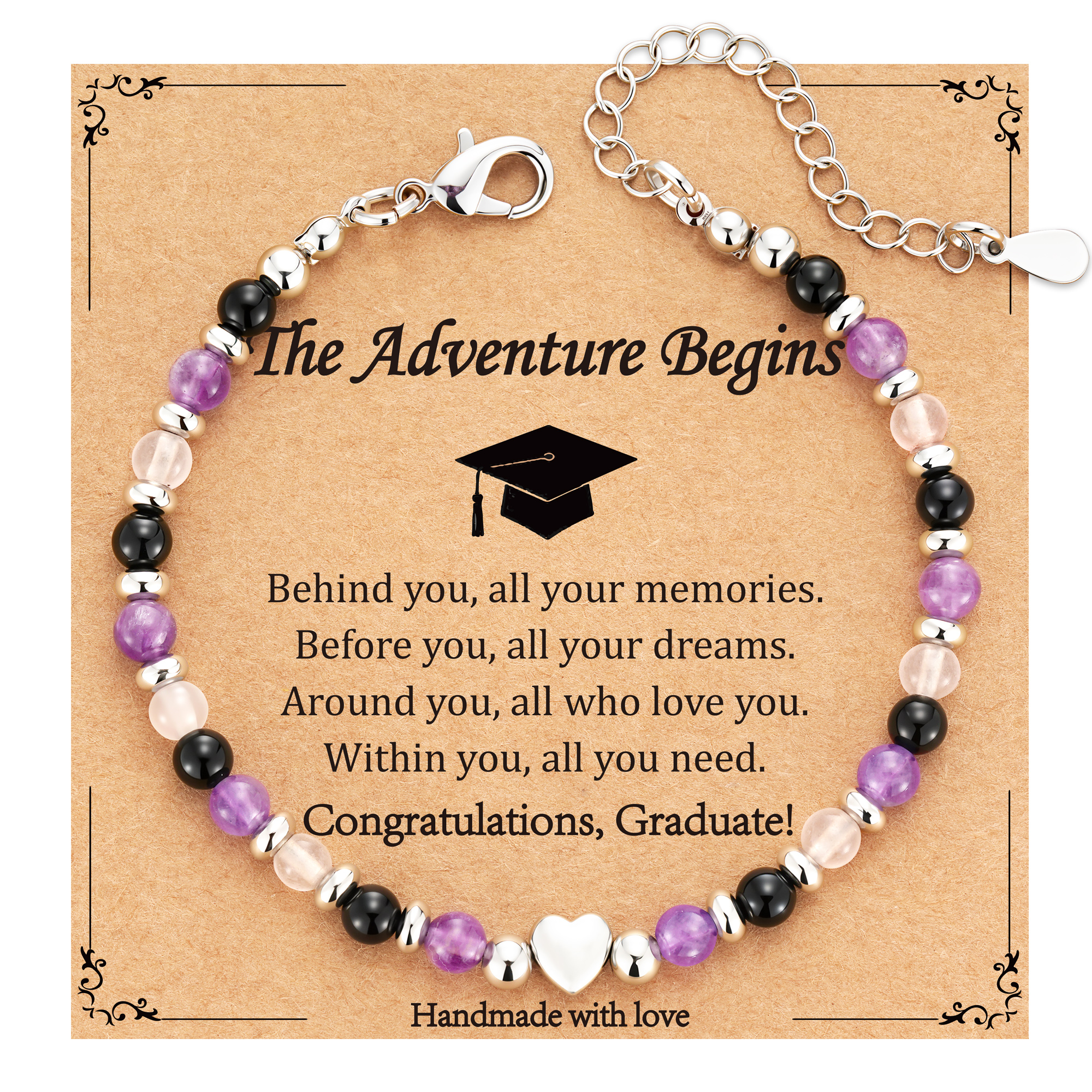 APSVO 2026 Graduation Gifts for Her Inspirational Bracelet Class of 2026 Primary School Middle School High School College Graduation Gifts for Graduates Teen Adults Teenage Women Jewelry Gifts Ideas