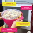 thumbnail image 5 of Microwave Popcorn Popper with Lids - Silicone - No Oil or Butter Required - Collapsible Bowls - BPA-Free Container - Movie Night Supplies - Pink, 5 of 6